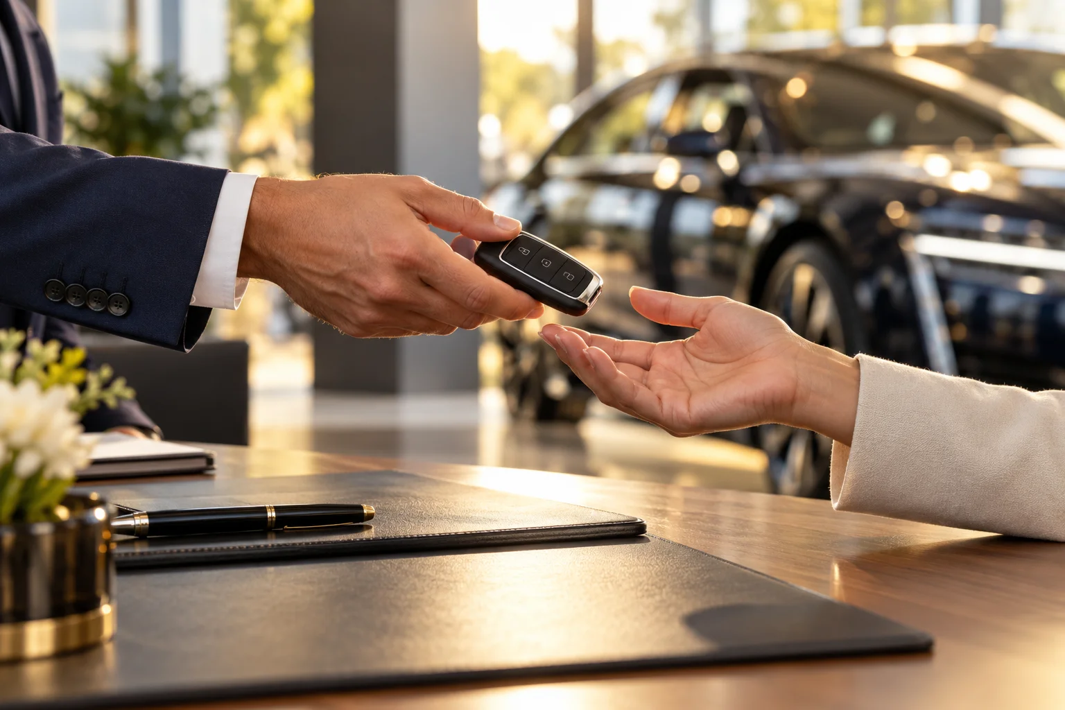 Entrega de las llaves de un coche en un concesionario